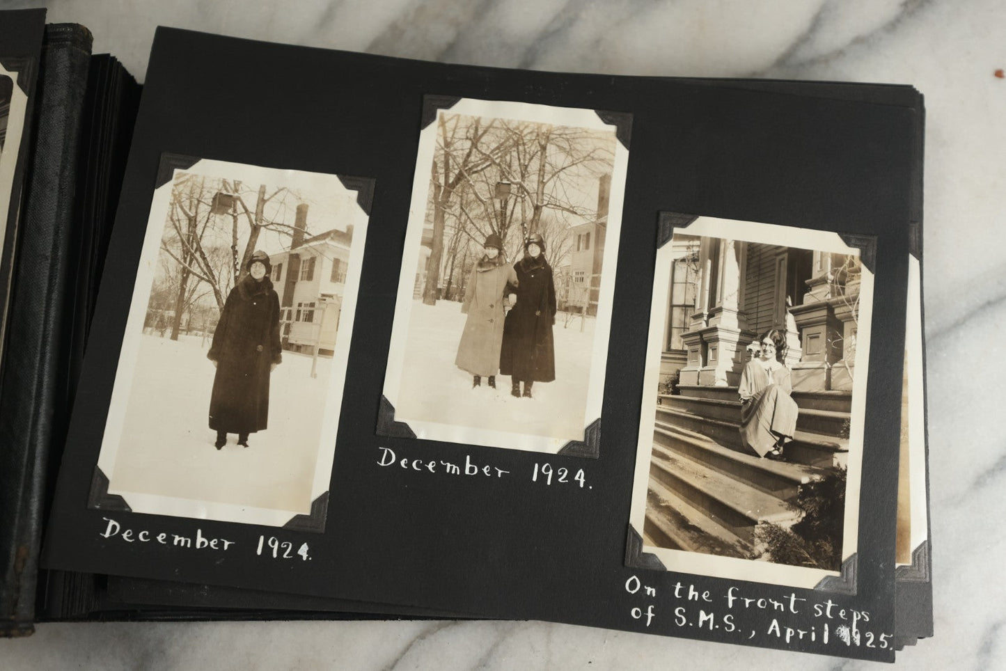 Lot 117 - Antique Snapshot Photo Album, Containing Approximately 150 Photographs With Captions, Including High School Seniors, Camping Trips, Flappers, People In Swimwear, Canoeing, And More, Circa 1925