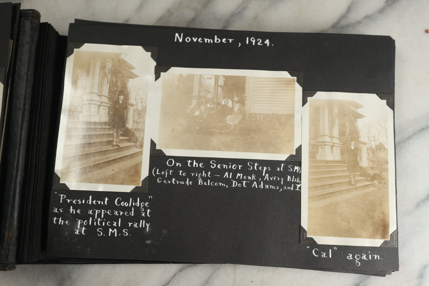 Lot 117 - Antique Snapshot Photo Album, Containing Approximately 150 Photographs With Captions, Including High School Seniors, Camping Trips, Flappers, People In Swimwear, Canoeing, And More, Circa 1925