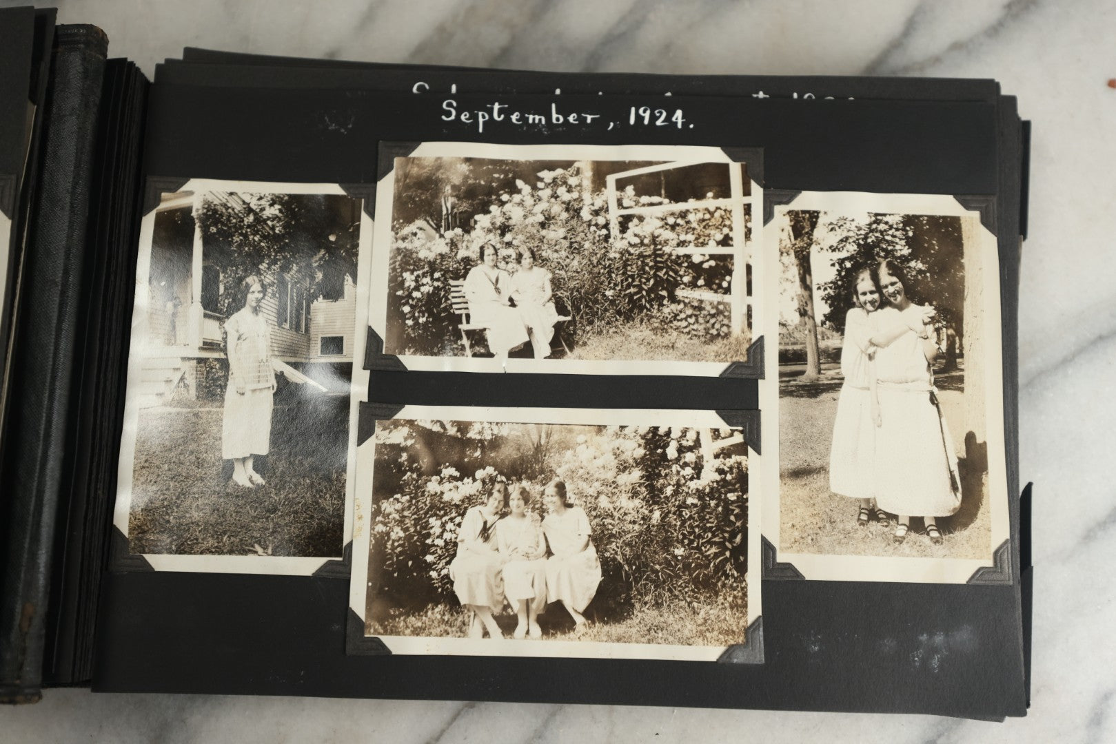 Lot 117 - Antique Snapshot Photo Album, Containing Approximately 150 Photographs With Captions, Including High School Seniors, Camping Trips, Flappers, People In Swimwear, Canoeing, And More, Circa 1925