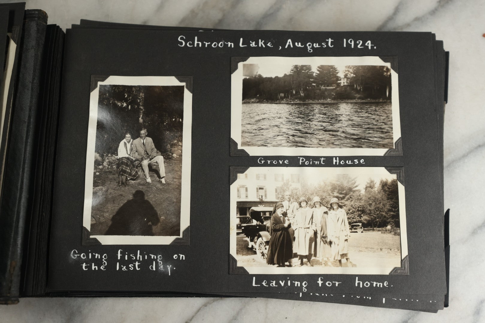 Lot 117 - Antique Snapshot Photo Album, Containing Approximately 150 Photographs With Captions, Including High School Seniors, Camping Trips, Flappers, People In Swimwear, Canoeing, And More, Circa 1925