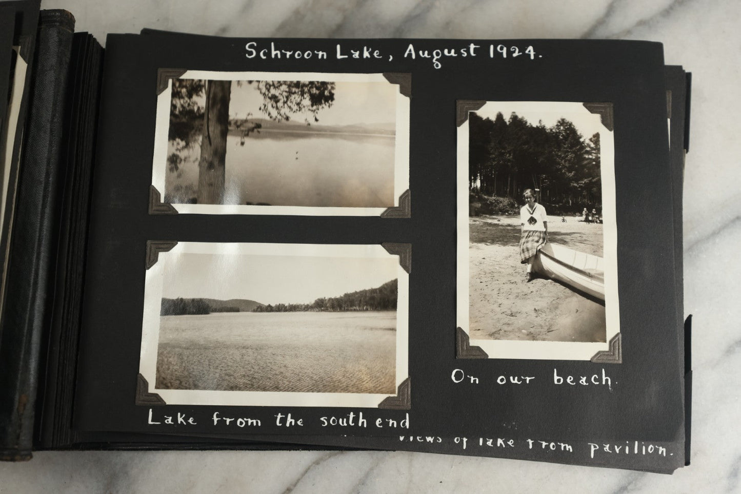 Lot 117 - Antique Snapshot Photo Album, Containing Approximately 150 Photographs With Captions, Including High School Seniors, Camping Trips, Flappers, People In Swimwear, Canoeing, And More, Circa 1925