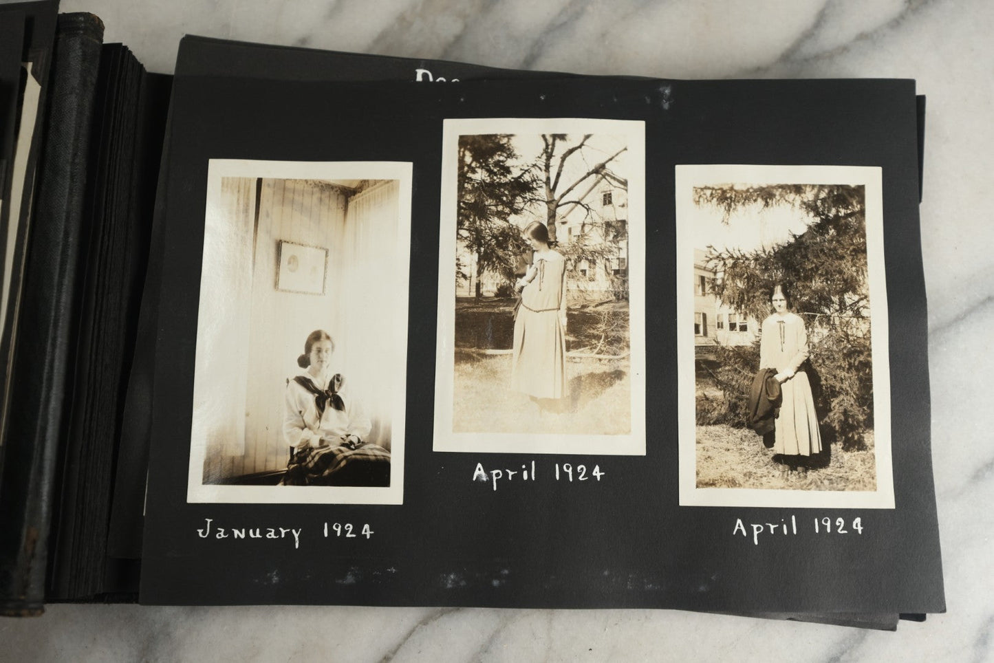 Lot 117 - Antique Snapshot Photo Album, Containing Approximately 150 Photographs With Captions, Including High School Seniors, Camping Trips, Flappers, People In Swimwear, Canoeing, And More, Circa 1925