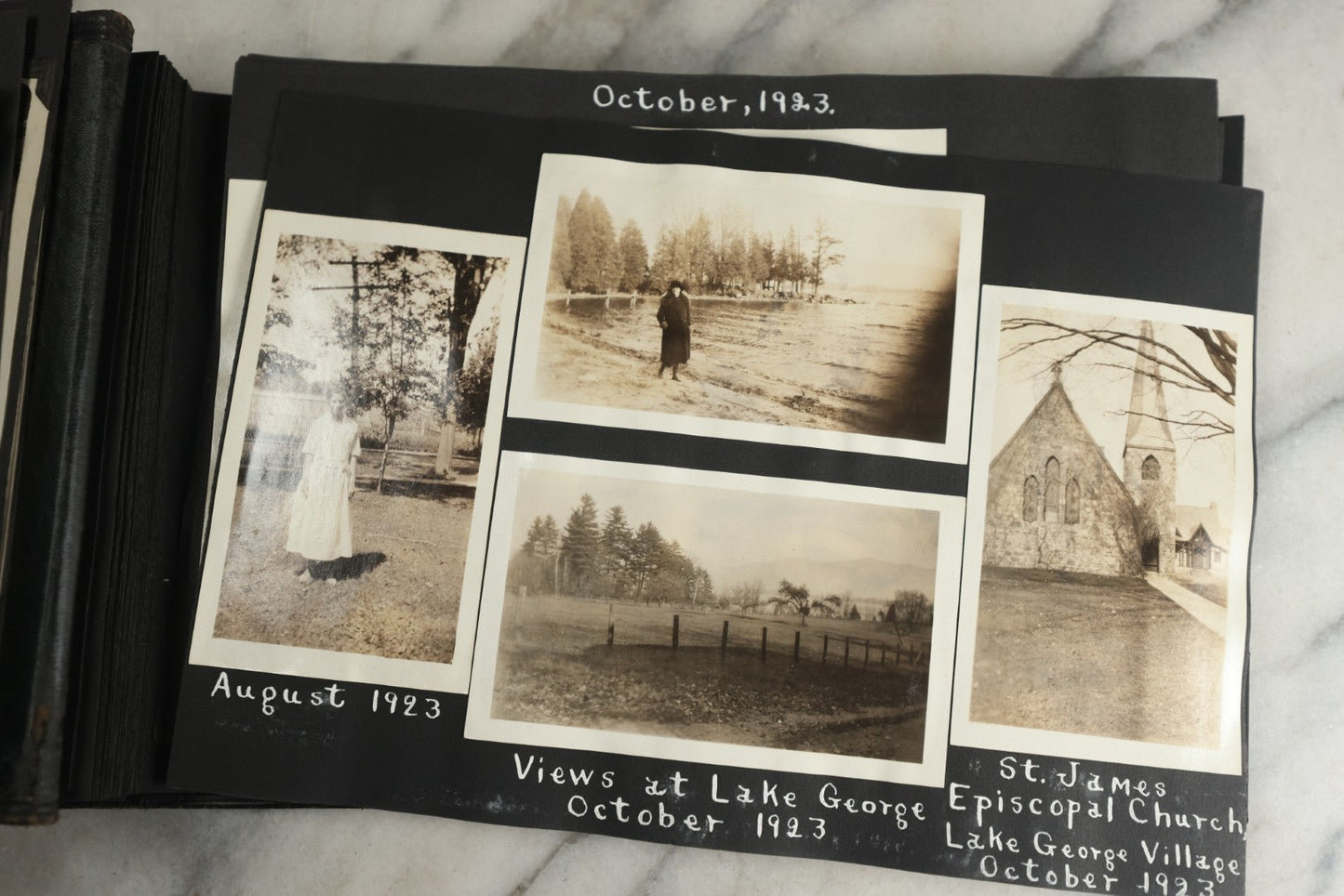 Lot 117 - Antique Snapshot Photo Album, Containing Approximately 150 Photographs With Captions, Including High School Seniors, Camping Trips, Flappers, People In Swimwear, Canoeing, And More, Circa 1925