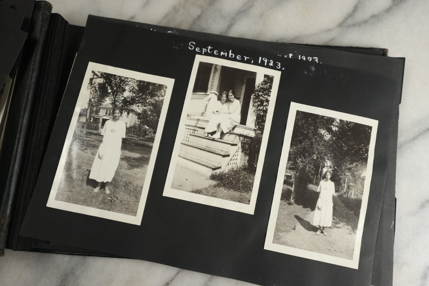 Lot 117 - Antique Snapshot Photo Album, Containing Approximately 150 Photographs With Captions, Including High School Seniors, Camping Trips, Flappers, People In Swimwear, Canoeing, And More, Circa 1925