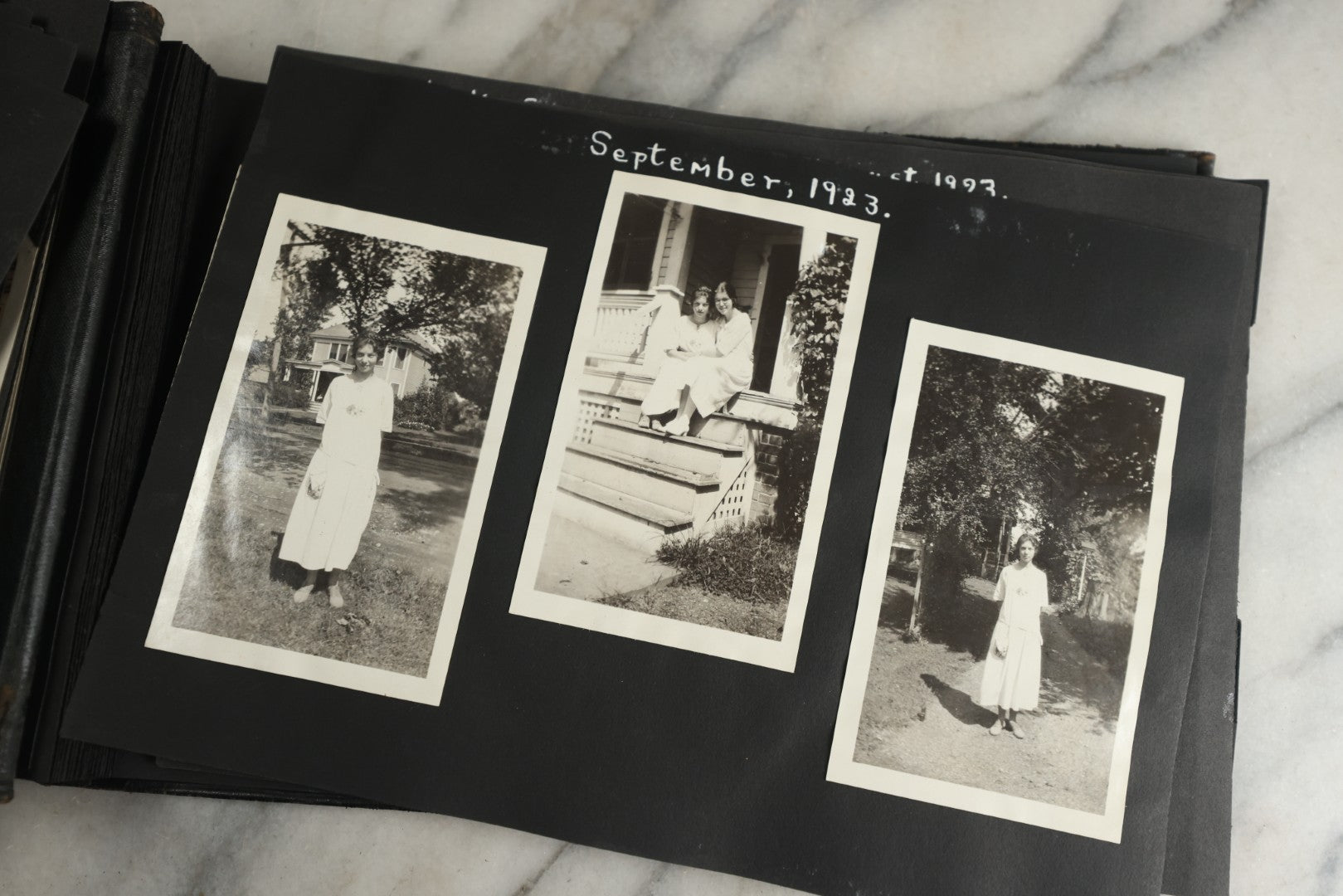 Lot 117 - Antique Snapshot Photo Album, Containing Approximately 150 Photographs With Captions, Including High School Seniors, Camping Trips, Flappers, People In Swimwear, Canoeing, And More, Circa 1925