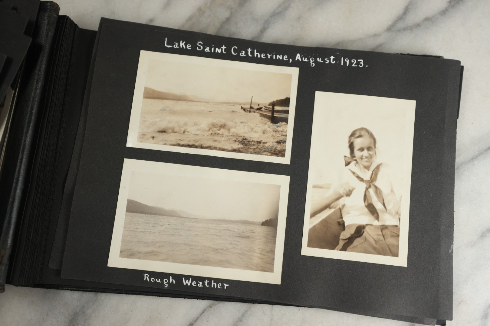 Lot 117 - Antique Snapshot Photo Album, Containing Approximately 150 Photographs With Captions, Including High School Seniors, Camping Trips, Flappers, People In Swimwear, Canoeing, And More, Circa 1925