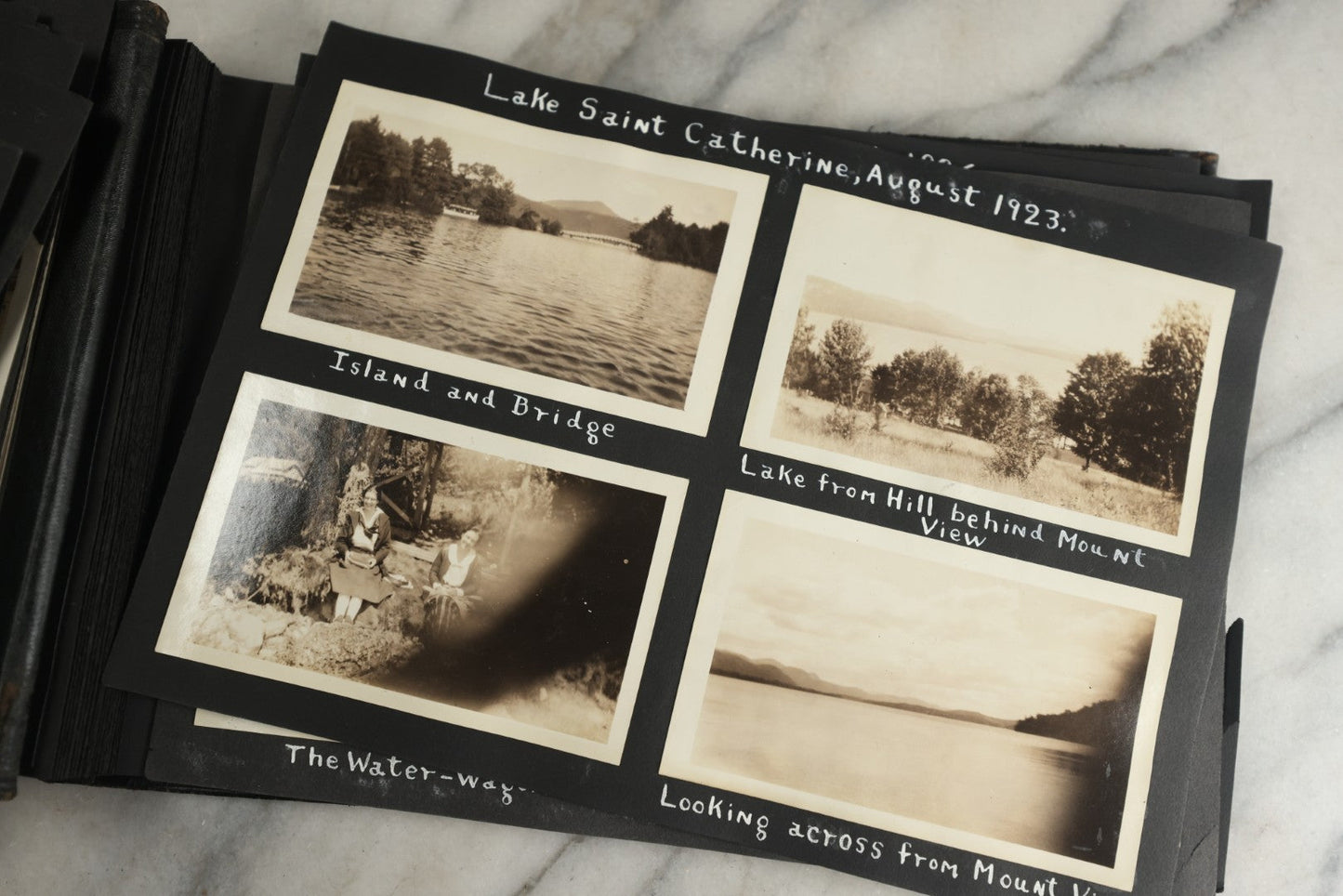 Lot 117 - Antique Snapshot Photo Album, Containing Approximately 150 Photographs With Captions, Including High School Seniors, Camping Trips, Flappers, People In Swimwear, Canoeing, And More, Circa 1925