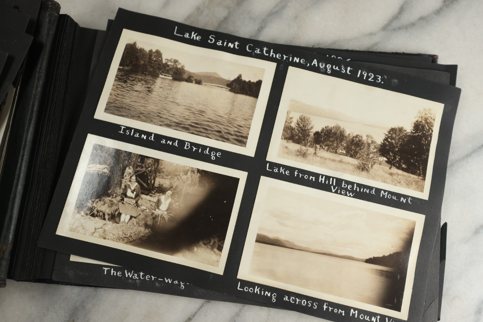 Lot 117 - Antique Snapshot Photo Album, Containing Approximately 150 Photographs With Captions, Including High School Seniors, Camping Trips, Flappers, People In Swimwear, Canoeing, And More, Circa 1925