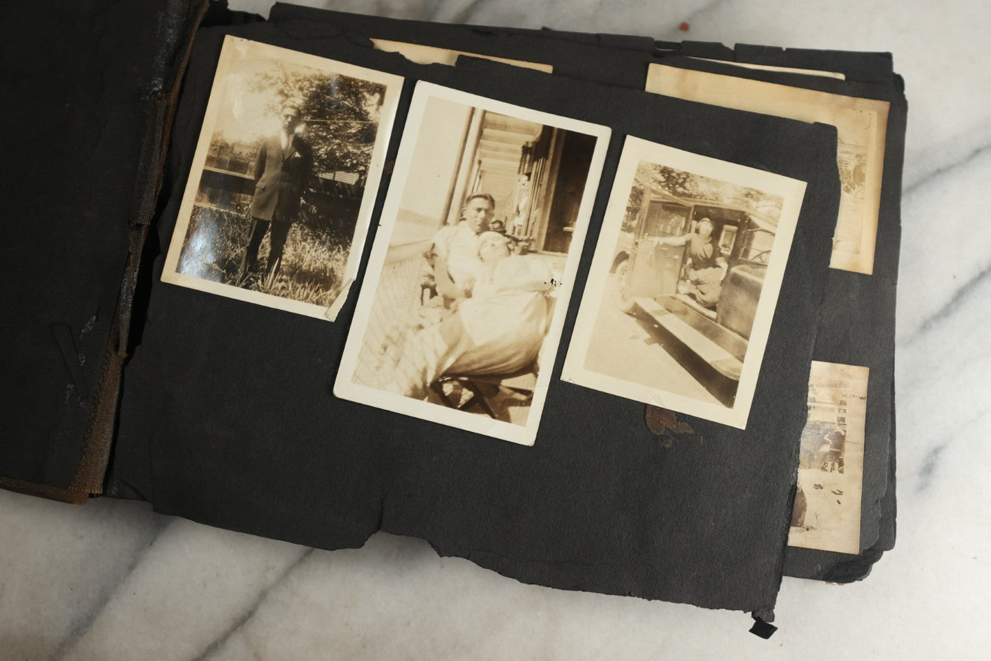 Lot 119 - Antique Snapshot Photo Album, Containing Approximately 100 Photographs With Captions, College Students, Fraternity Members, Scenes At The Beach, Early Swimwear, Circa 1915