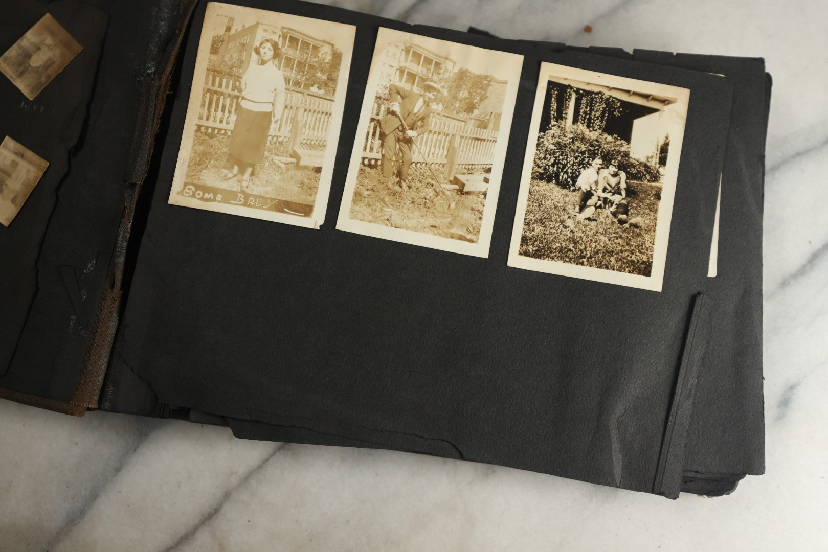 Lot 119 - Antique Snapshot Photo Album, Containing Approximately 100 Photographs With Captions, College Students, Fraternity Members, Scenes At The Beach, Early Swimwear, Circa 1915