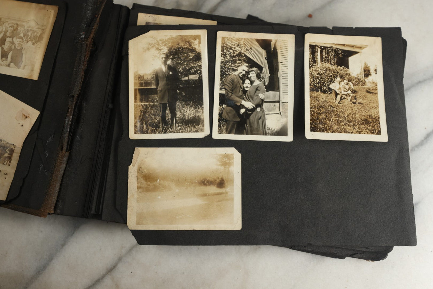 Lot 119 - Antique Snapshot Photo Album, Containing Approximately 100 Photographs With Captions, College Students, Fraternity Members, Scenes At The Beach, Early Swimwear, Circa 1915