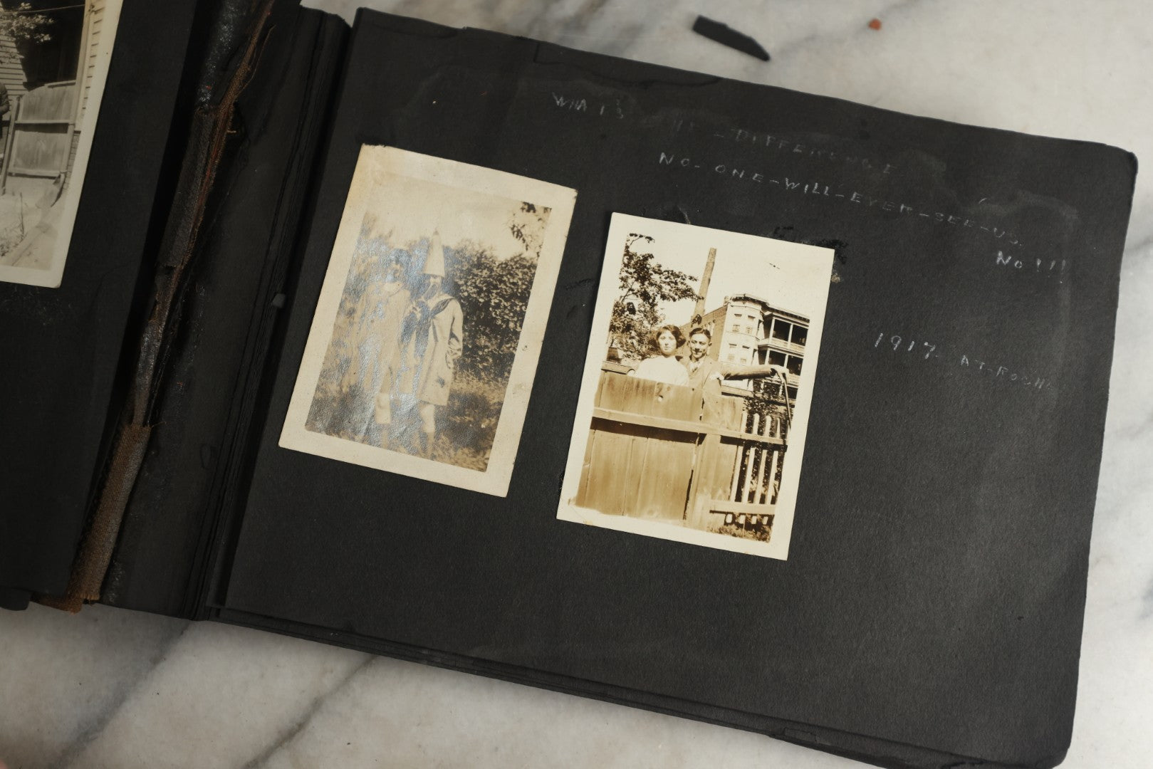 Lot 119 - Antique Snapshot Photo Album, Containing Approximately 100 Photographs With Captions, College Students, Fraternity Members, Scenes At The Beach, Early Swimwear, Circa 1915