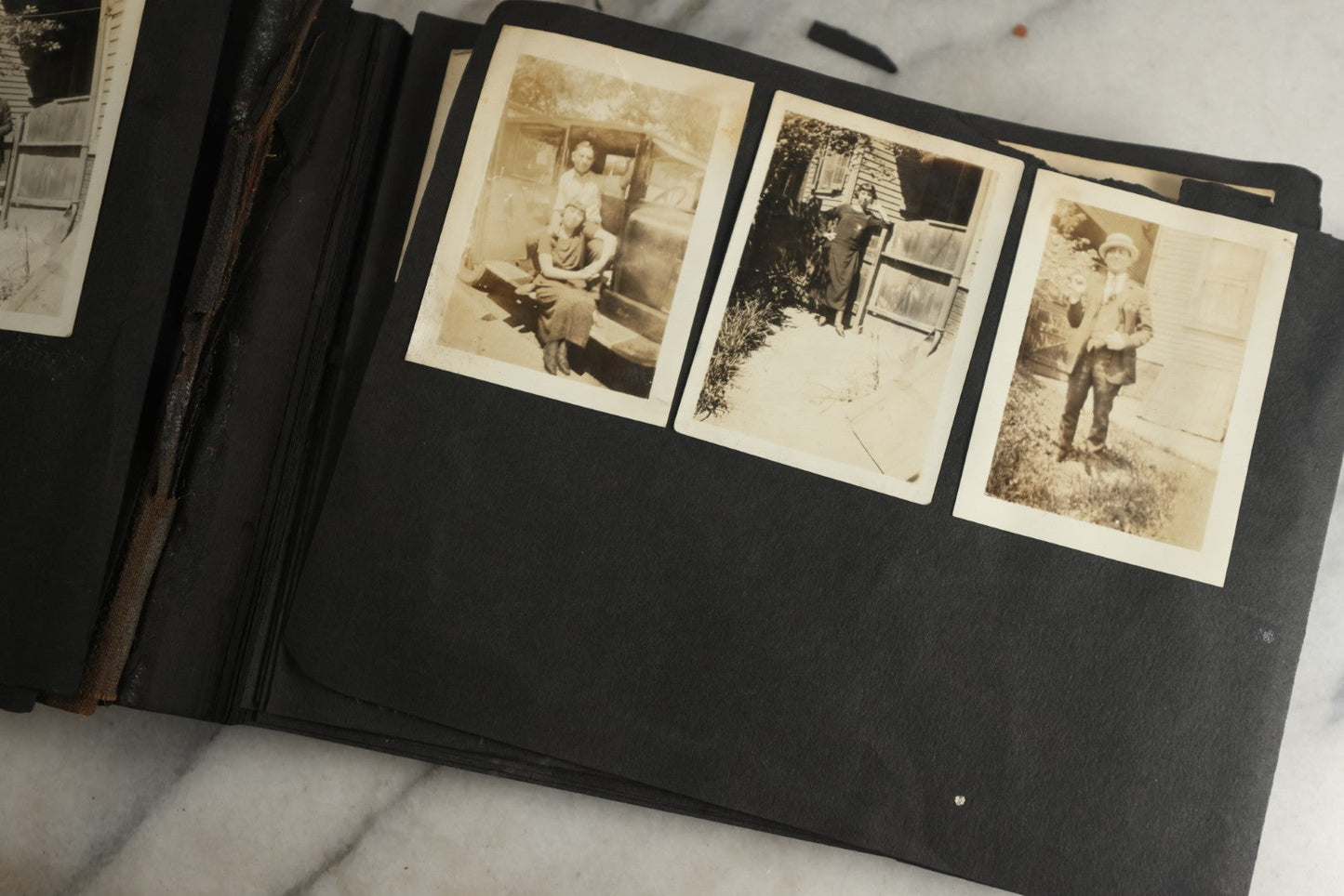 Lot 119 - Antique Snapshot Photo Album, Containing Approximately 100 Photographs With Captions, College Students, Fraternity Members, Scenes At The Beach, Early Swimwear, Circa 1915