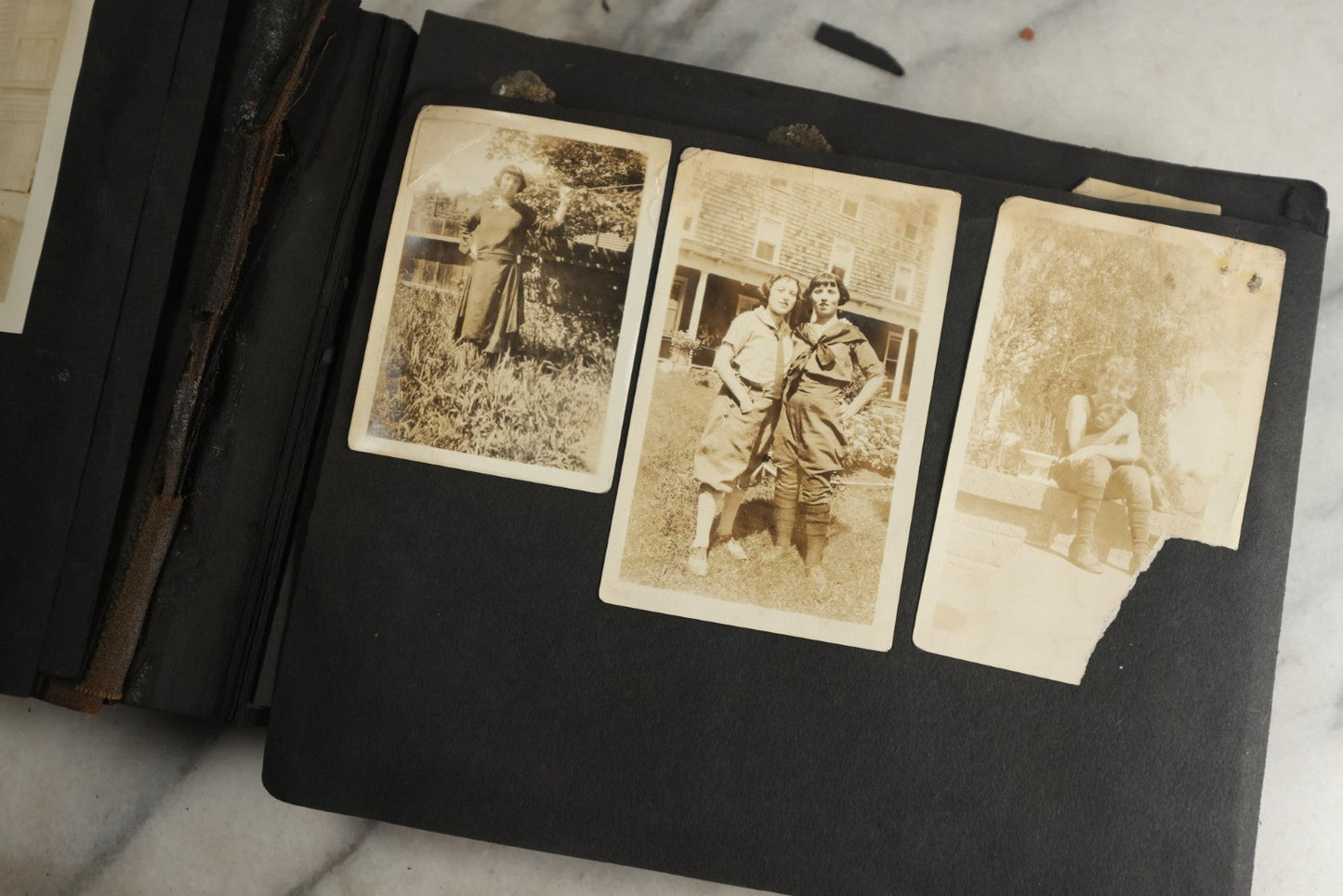 Lot 119 - Antique Snapshot Photo Album, Containing Approximately 100 Photographs With Captions, College Students, Fraternity Members, Scenes At The Beach, Early Swimwear, Circa 1915
