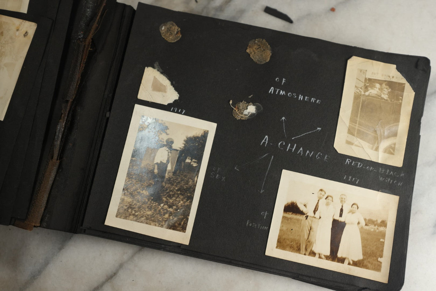 Lot 119 - Antique Snapshot Photo Album, Containing Approximately 100 Photographs With Captions, College Students, Fraternity Members, Scenes At The Beach, Early Swimwear, Circa 1915