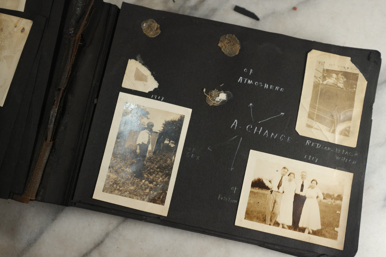 Lot 119 - Antique Snapshot Photo Album, Containing Approximately 100 Photographs With Captions, College Students, Fraternity Members, Scenes At The Beach, Early Swimwear, Circa 1915