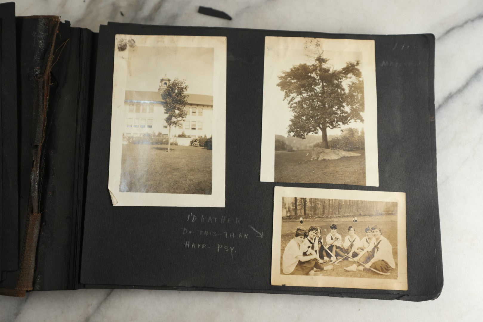 Lot 119 - Antique Snapshot Photo Album, Containing Approximately 100 Photographs With Captions, College Students, Fraternity Members, Scenes At The Beach, Early Swimwear, Circa 1915