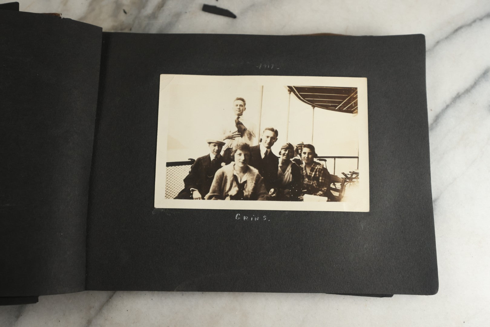 Lot 119 - Antique Snapshot Photo Album, Containing Approximately 100 Photographs With Captions, College Students, Fraternity Members, Scenes At The Beach, Early Swimwear, Circa 1915