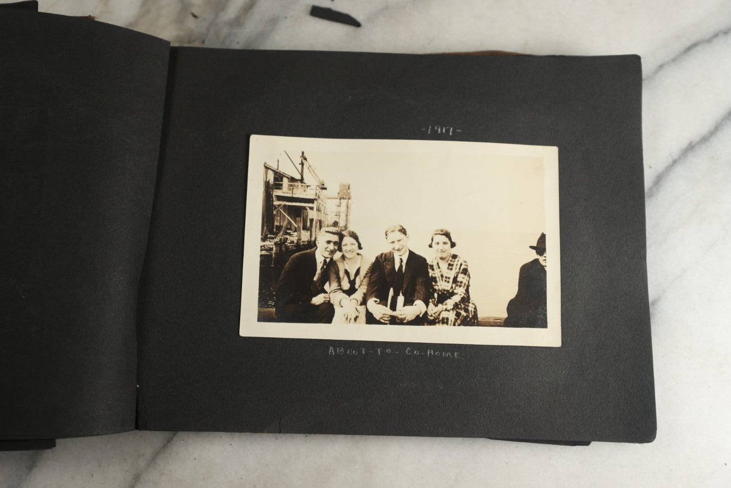 Lot 119 - Antique Snapshot Photo Album, Containing Approximately 100 Photographs With Captions, College Students, Fraternity Members, Scenes At The Beach, Early Swimwear, Circa 1915