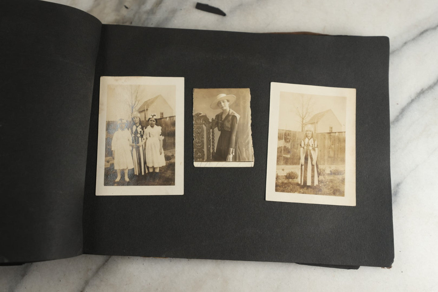Lot 119 - Antique Snapshot Photo Album, Containing Approximately 100 Photographs With Captions, College Students, Fraternity Members, Scenes At The Beach, Early Swimwear, Circa 1915