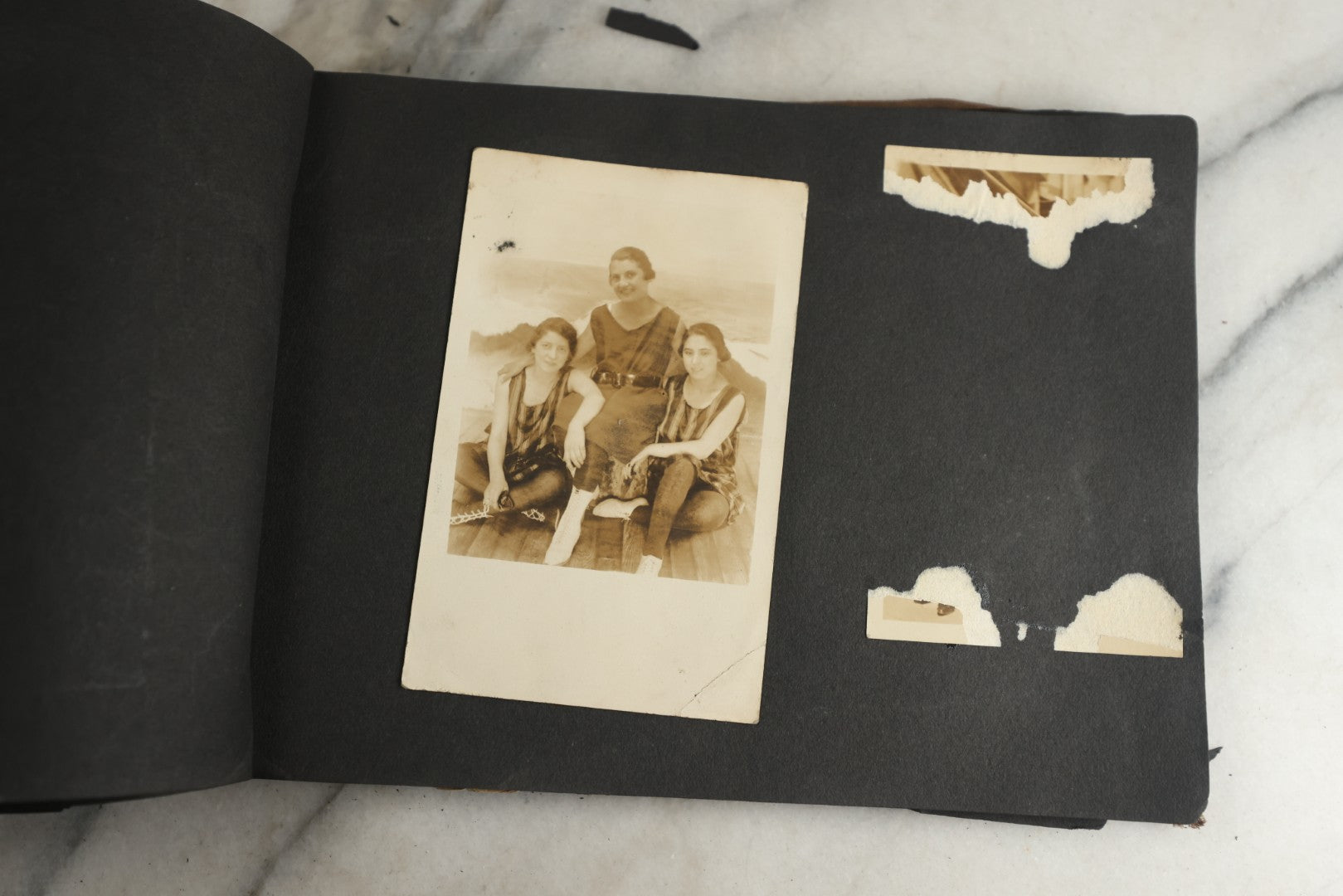 Lot 119 - Antique Snapshot Photo Album, Containing Approximately 100 Photographs With Captions, College Students, Fraternity Members, Scenes At The Beach, Early Swimwear, Circa 1915