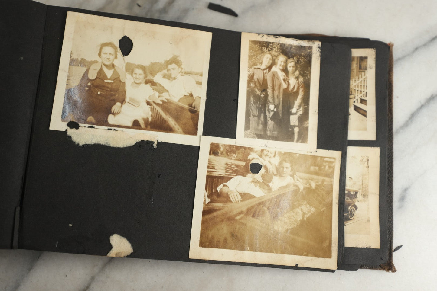 Lot 119 - Antique Snapshot Photo Album, Containing Approximately 100 Photographs With Captions, College Students, Fraternity Members, Scenes At The Beach, Early Swimwear, Circa 1915