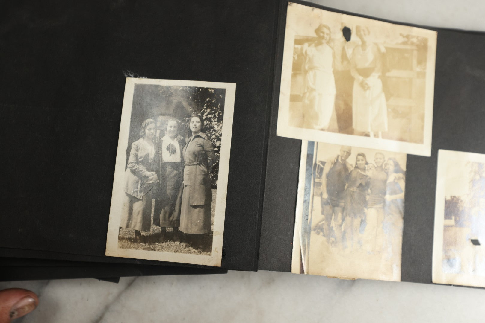 Lot 119 - Antique Snapshot Photo Album, Containing Approximately 100 Photographs With Captions, College Students, Fraternity Members, Scenes At The Beach, Early Swimwear, Circa 1915