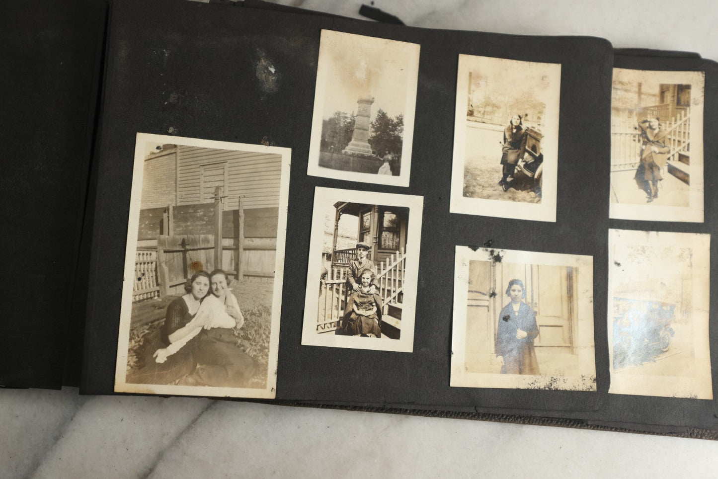Lot 119 - Antique Snapshot Photo Album, Containing Approximately 100 Photographs With Captions, College Students, Fraternity Members, Scenes At The Beach, Early Swimwear, Circa 1915
