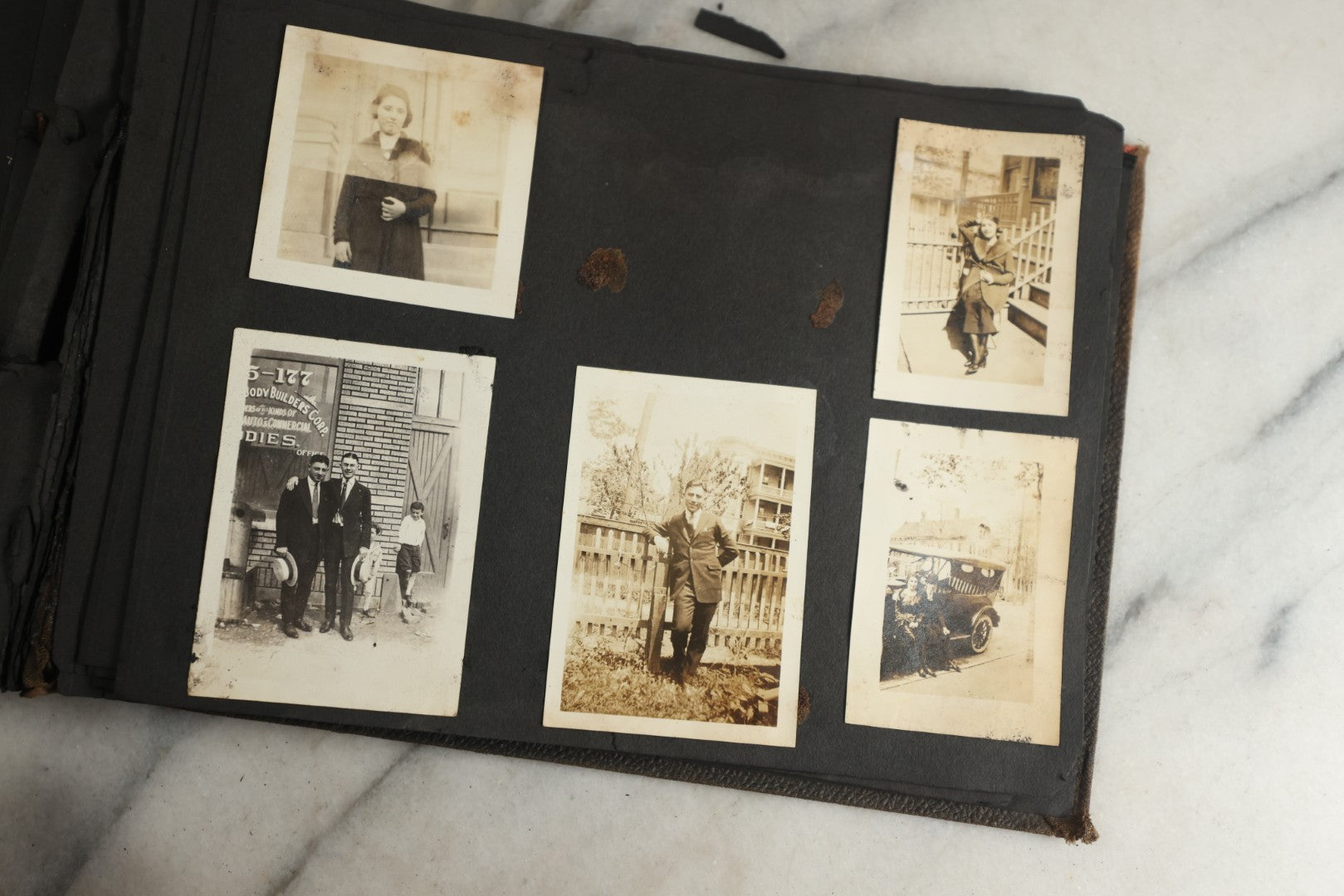 Lot 119 - Antique Snapshot Photo Album, Containing Approximately 100 Photographs With Captions, College Students, Fraternity Members, Scenes At The Beach, Early Swimwear, Circa 1915