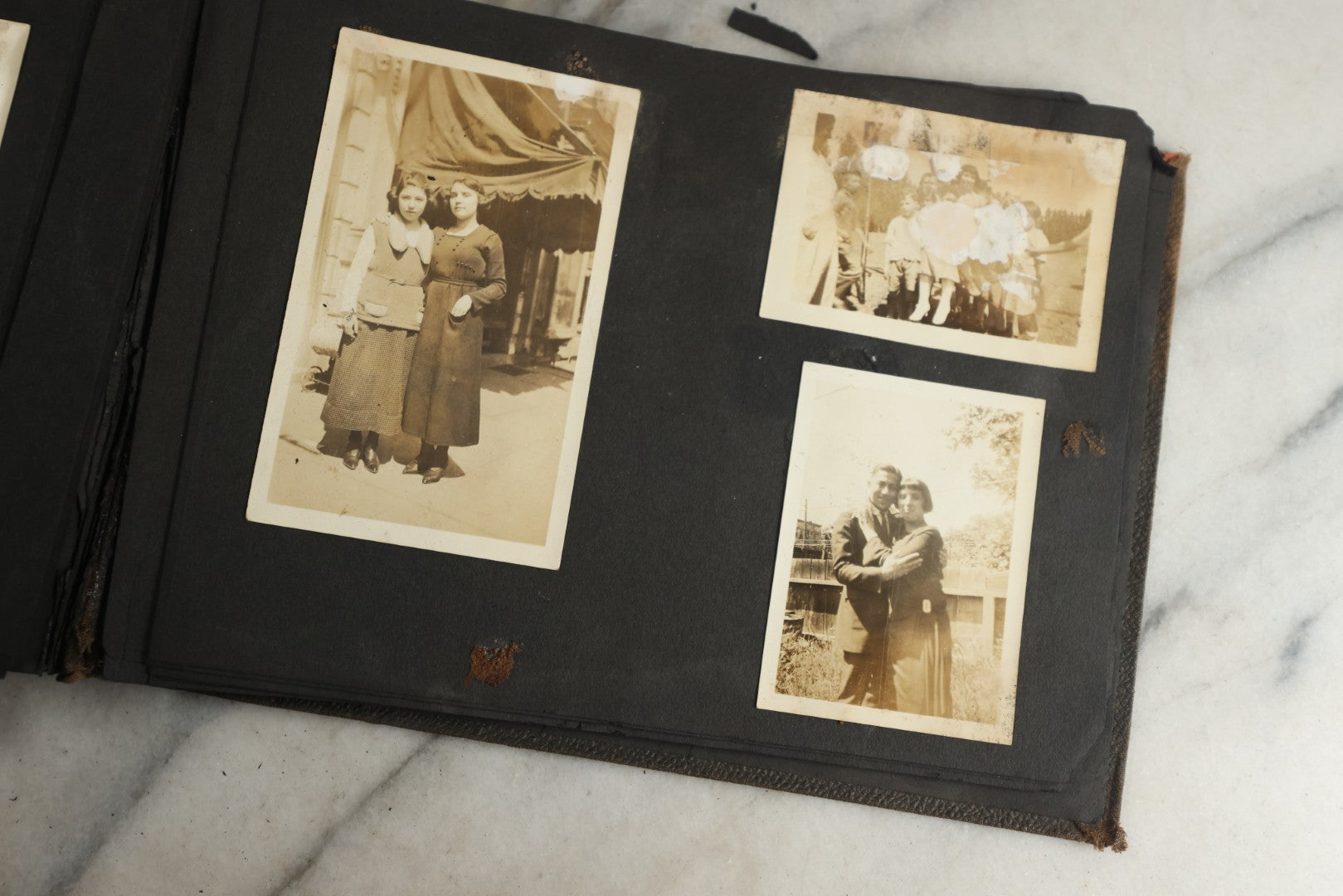 Lot 119 - Antique Snapshot Photo Album, Containing Approximately 100 Photographs With Captions, College Students, Fraternity Members, Scenes At The Beach, Early Swimwear, Circa 1915