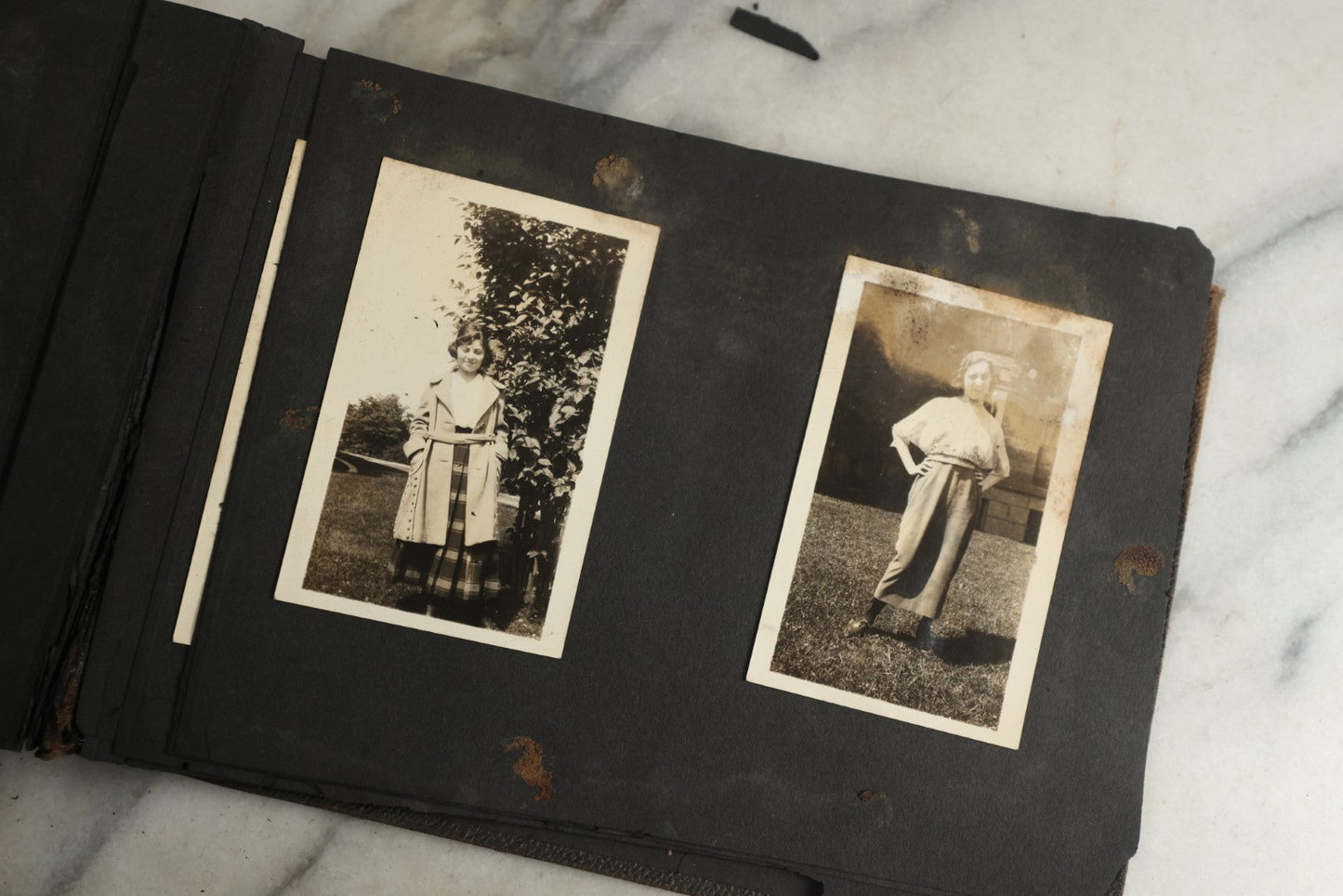 Lot 119 - Antique Snapshot Photo Album, Containing Approximately 100 Photographs With Captions, College Students, Fraternity Members, Scenes At The Beach, Early Swimwear, Circa 1915