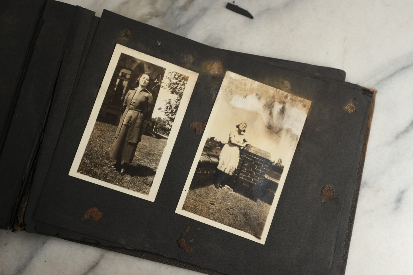 Lot 119 - Antique Snapshot Photo Album, Containing Approximately 100 Photographs With Captions, College Students, Fraternity Members, Scenes At The Beach, Early Swimwear, Circa 1915