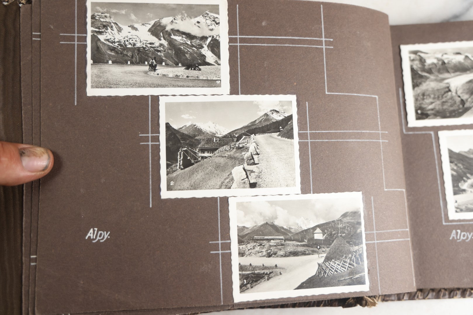 Lot 122 - Antique Snapshot Photo Album, Containing Approximately 100 Photographs With Captions In Czech, Detailed Pin Striping And Painting On Pages, Mostly Photos Of Travel Around Europe, Including Italy, The Alps, Croatia, Ukraine, And More, Circa 1920