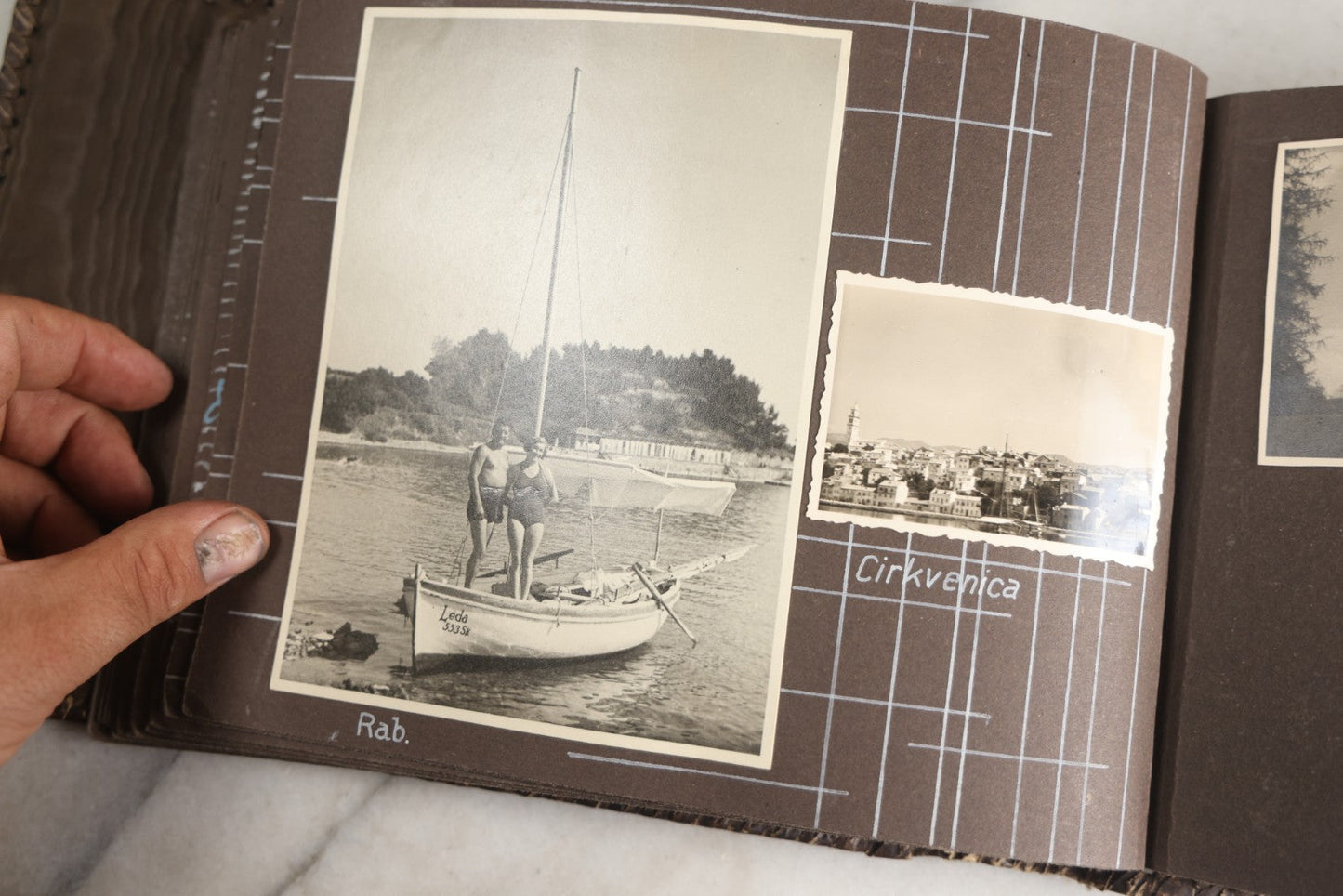 Lot 122 - Antique Snapshot Photo Album, Containing Approximately 100 Photographs With Captions In Czech, Detailed Pin Striping And Painting On Pages, Mostly Photos Of Travel Around Europe, Including Italy, The Alps, Croatia, Ukraine, And More, Circa 1920