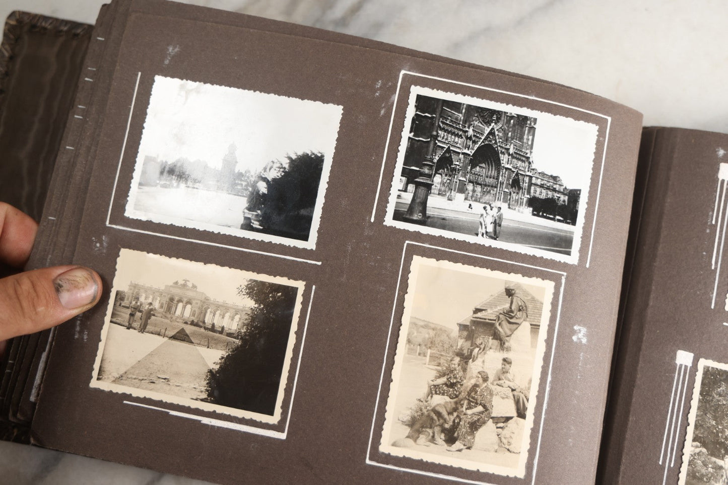 Lot 122 - Antique Snapshot Photo Album, Containing Approximately 100 Photographs With Captions In Czech, Detailed Pin Striping And Painting On Pages, Mostly Photos Of Travel Around Europe, Including Italy, The Alps, Croatia, Ukraine, And More, Circa 1920