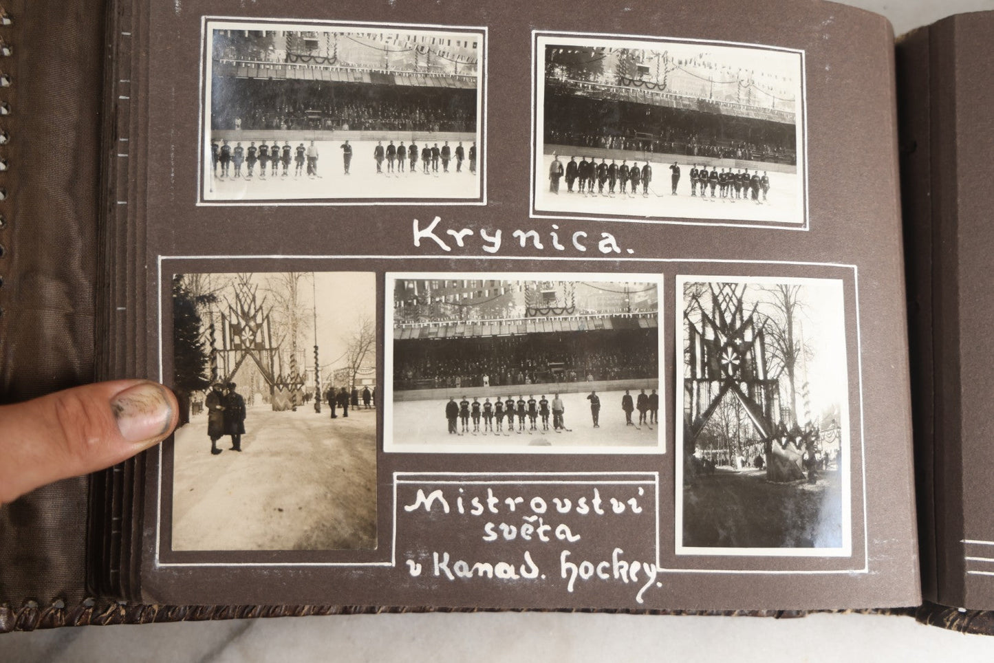 Lot 122 - Antique Snapshot Photo Album, Containing Approximately 100 Photographs With Captions In Czech, Detailed Pin Striping And Painting On Pages, Mostly Photos Of Travel Around Europe, Including Italy, The Alps, Croatia, Ukraine, And More, Circa 1920