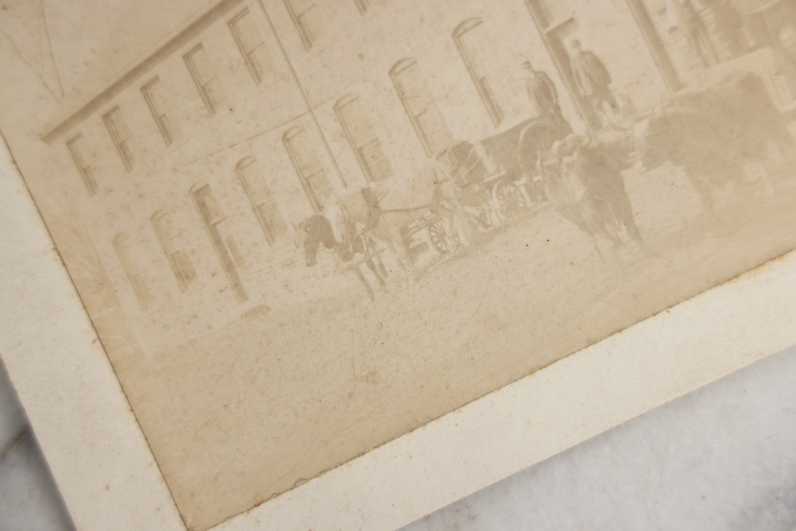 Lot 124 - Antique Boarded Occupational Photograph Of The Clarke Bros & Co. Bolts And Nuts Office And Warehouse Building With Train Car, Cattle, Horses, And Workers In Frame