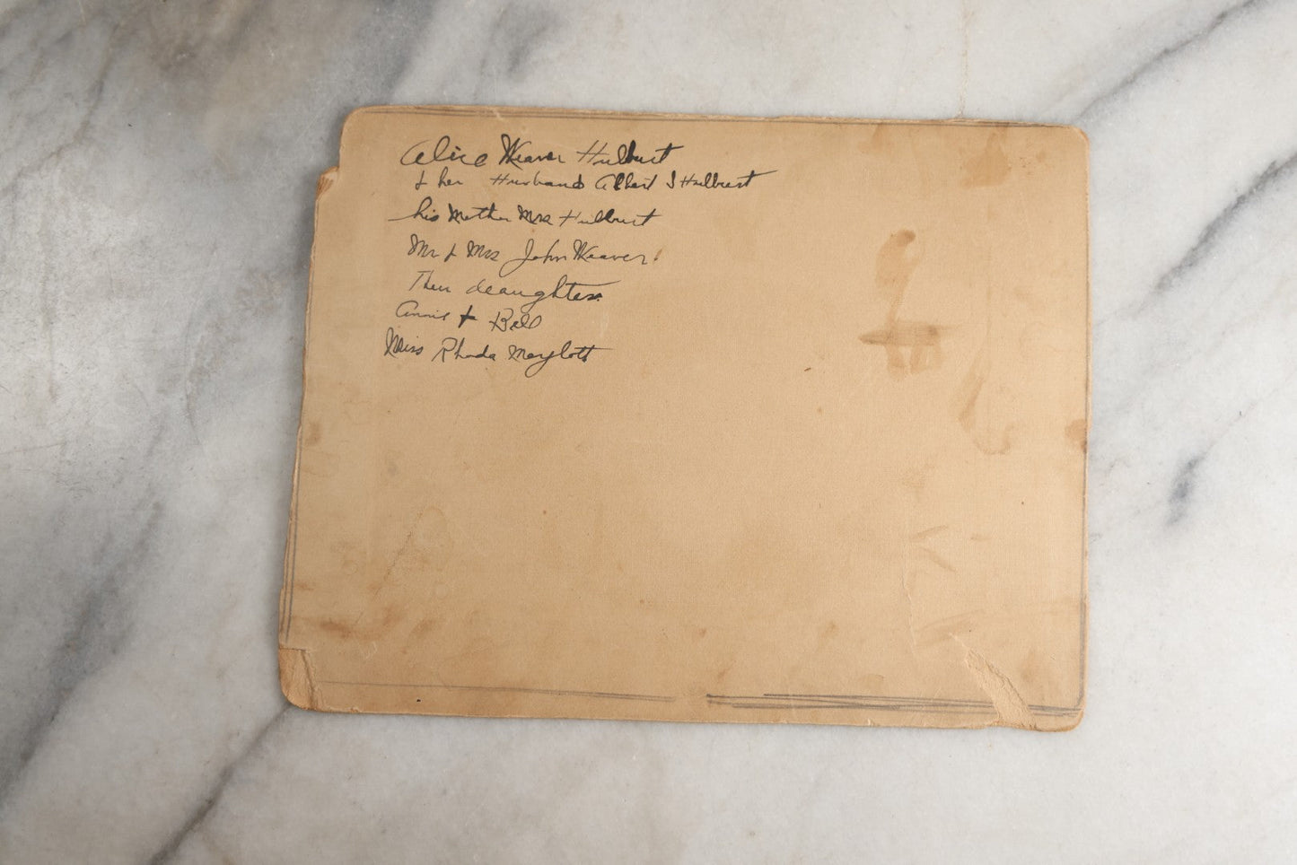 Lot 126 - Antique Boarded Photograph Of Men And Women Posing With Bicycles In Front Of Porch With Hammock, Identified On Verso