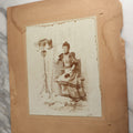 Lot 130 - Antique Boarded Photograph Of A Well Dressed Woman Posing On An Elaborate Set With Piano Lamp