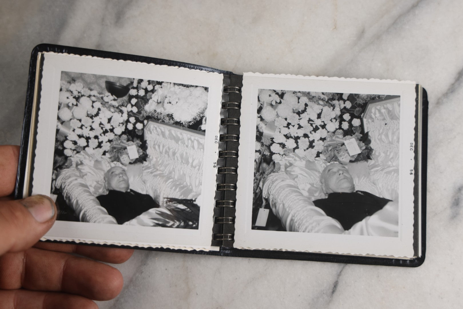 Lot 133 - Vintage Snapshot Photo Album With Photos Of The Funeral Of An Old Man