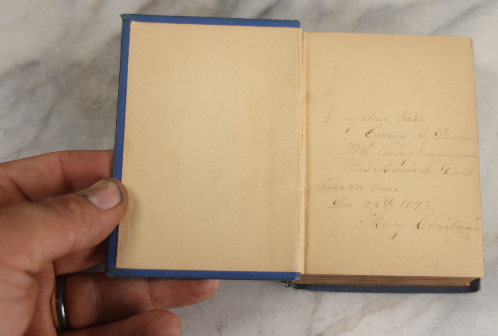 Lot 135 - "Paradise Lost" Antique Miniature Book By John Milton, With A Life Of The Author By Rev. H. Stebbing, Engraved Frontispiece, Decorative Blue Cloth Boards With Gilt "Milton" Cartouche And Shield, Geo. A. Leavitt, Publisher, New York, Circa 1860s