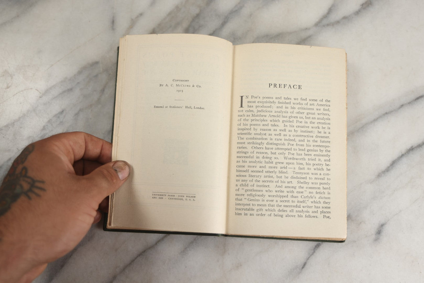 Lot 136 - "The Best Poems And Essays Of Edgar Allan Poe" Antique Book Edited By Sherwin Cody, With Frontispiece Photo Of Zolnav Bust Of Poe, Gilded Fore-Edge A.C. Mcclurg & Company, Publishers, Chicago, 1916