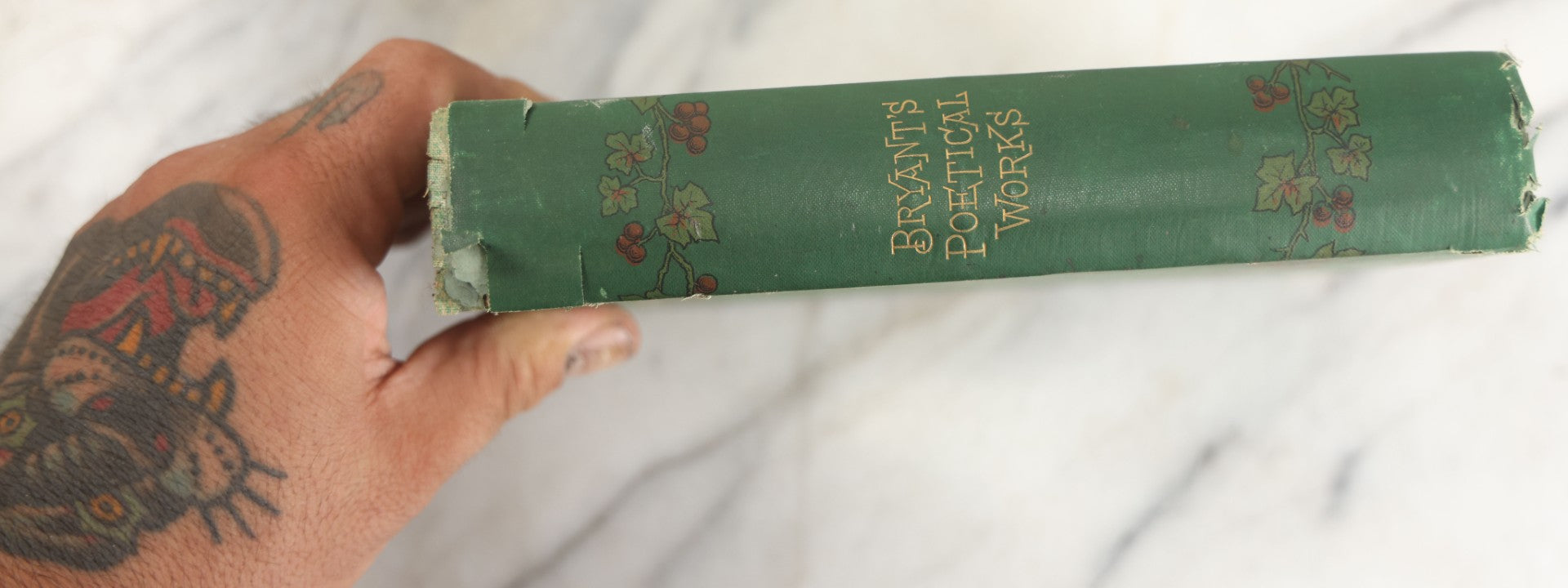 Lot 138 - "Poetical Works Of William Cullen Bryant" Antique Poetry Book, Illustrated With One Hundred Engravings, Decorative Green Cloth Boards With Gilt Title And Holly Vine Border, D. Appleton And Company, Publishers, New York, 1876