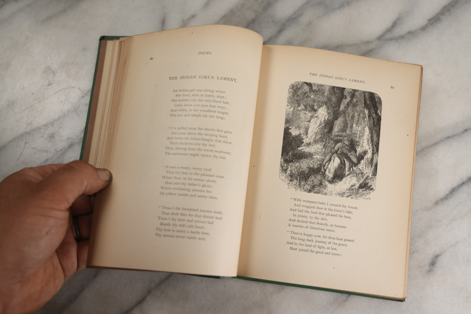 Lot 138 - "Poetical Works Of William Cullen Bryant" Antique Poetry Book, Illustrated With One Hundred Engravings, Decorative Green Cloth Boards With Gilt Title And Holly Vine Border, D. Appleton And Company, Publishers, New York, 1876