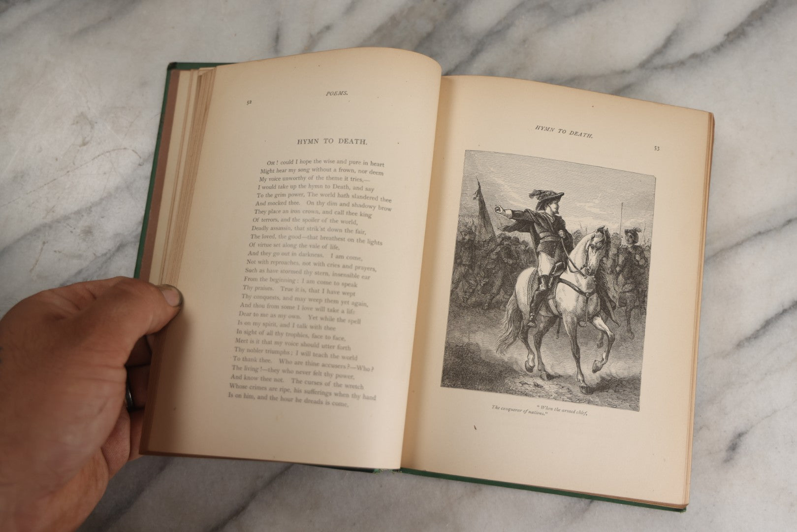 Lot 138 - "Poetical Works Of William Cullen Bryant" Antique Poetry Book, Illustrated With One Hundred Engravings, Decorative Green Cloth Boards With Gilt Title And Holly Vine Border, D. Appleton And Company, Publishers, New York, 1876