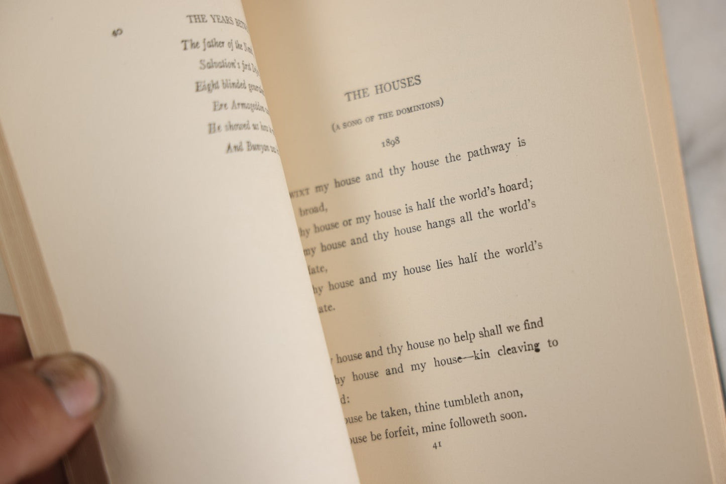 Lot 139 - "The Years Between" Antique Poetry Book By Rudyard Kipling, Green Cloth Boards With Gilt Title And Black Pictorial Sailing Ship Motif, Doubleday, Page & Company, Garden City, New York, 1919