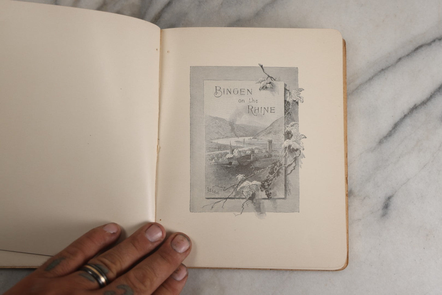 Lot 143 - "Bingen On The Rhine" Antique Book By Caroline E.S. Norton, Illustrated By W.T. Smedley, Fred B. Schell, Alfred Fredericks, Others, Decorative Silver And Gilt Pictorial Cover, Porter & Coates, Philadelphia, 1884