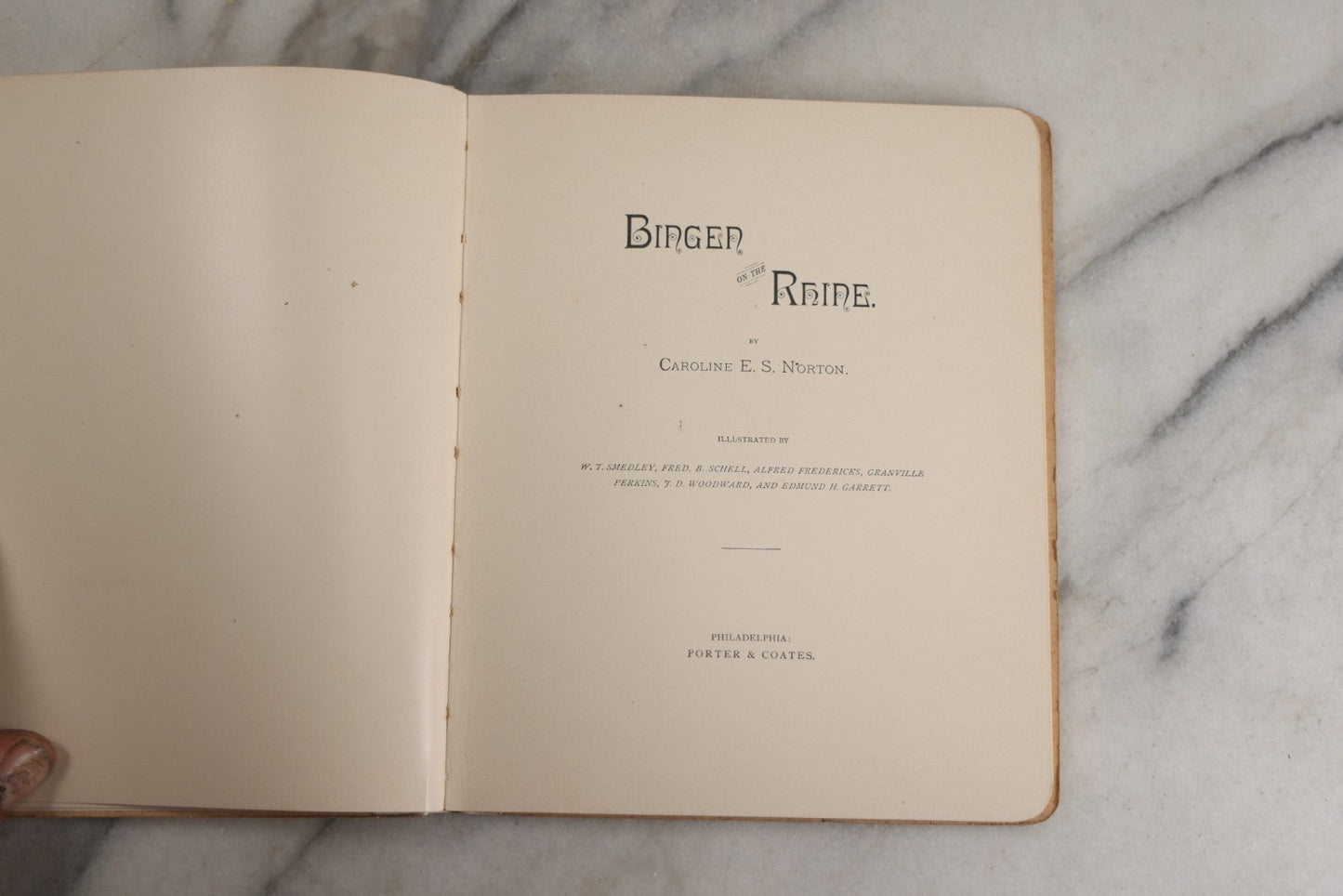 Lot 143 - "Bingen On The Rhine" Antique Book By Caroline E.S. Norton, Illustrated By W.T. Smedley, Fred B. Schell, Alfred Fredericks, Others, Decorative Silver And Gilt Pictorial Cover, Porter & Coates, Philadelphia, 1884