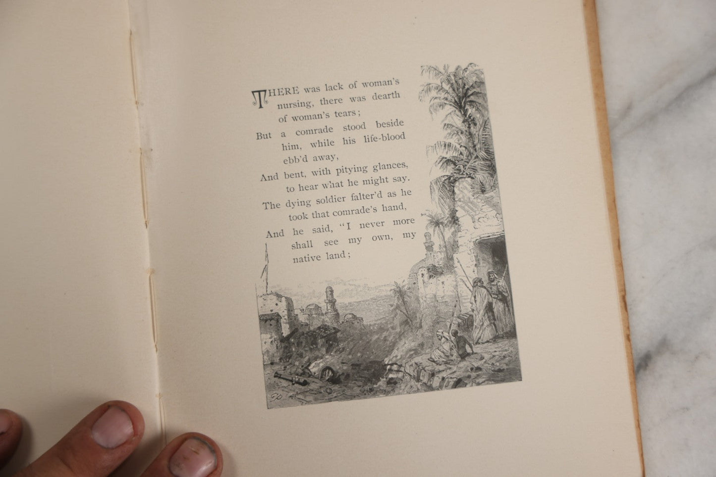 Lot 143 - "Bingen On The Rhine" Antique Book By Caroline E.S. Norton, Illustrated By W.T. Smedley, Fred B. Schell, Alfred Fredericks, Others, Decorative Silver And Gilt Pictorial Cover, Porter & Coates, Philadelphia, 1884