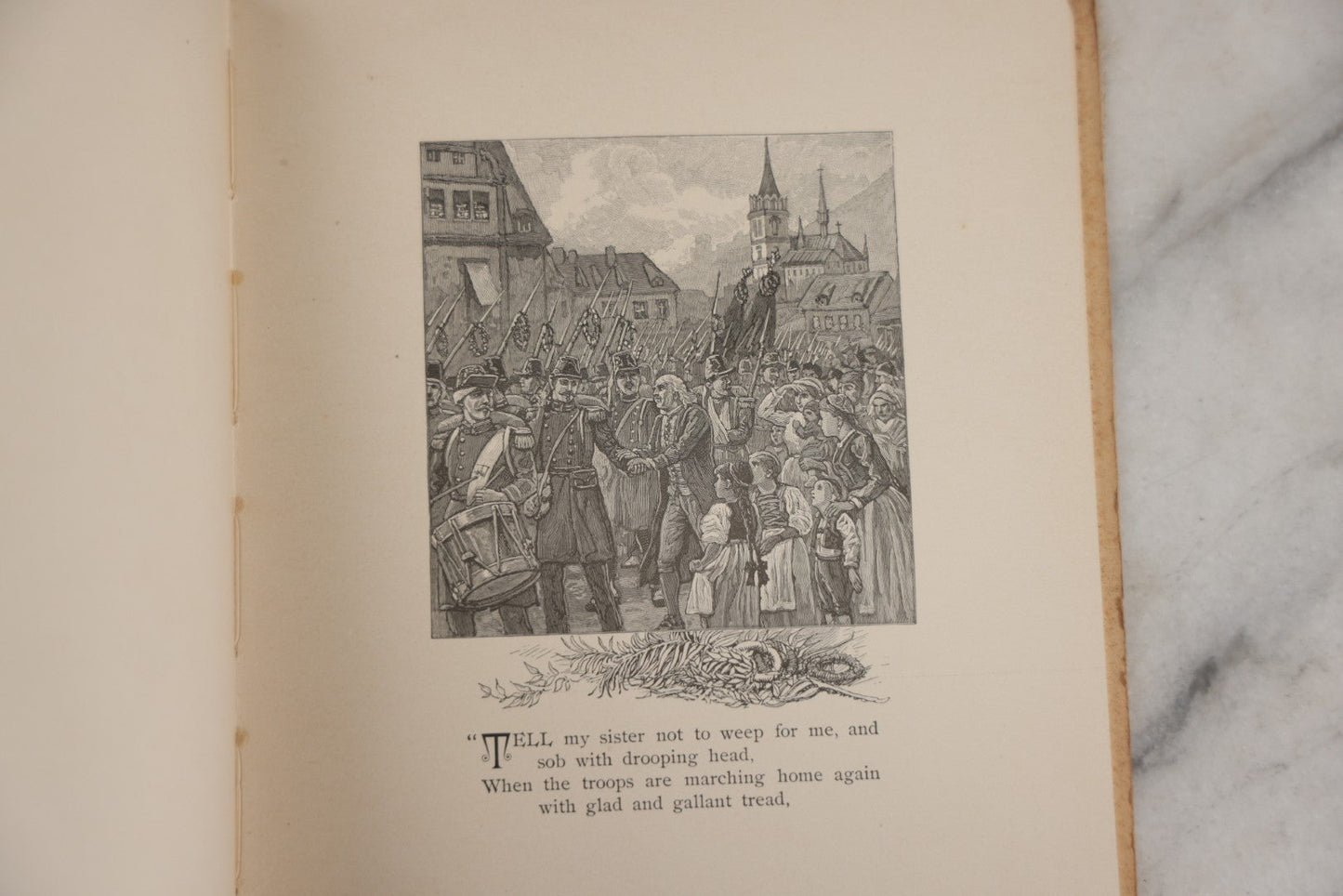 Lot 143 - "Bingen On The Rhine" Antique Book By Caroline E.S. Norton, Illustrated By W.T. Smedley, Fred B. Schell, Alfred Fredericks, Others, Decorative Silver And Gilt Pictorial Cover, Porter & Coates, Philadelphia, 1884